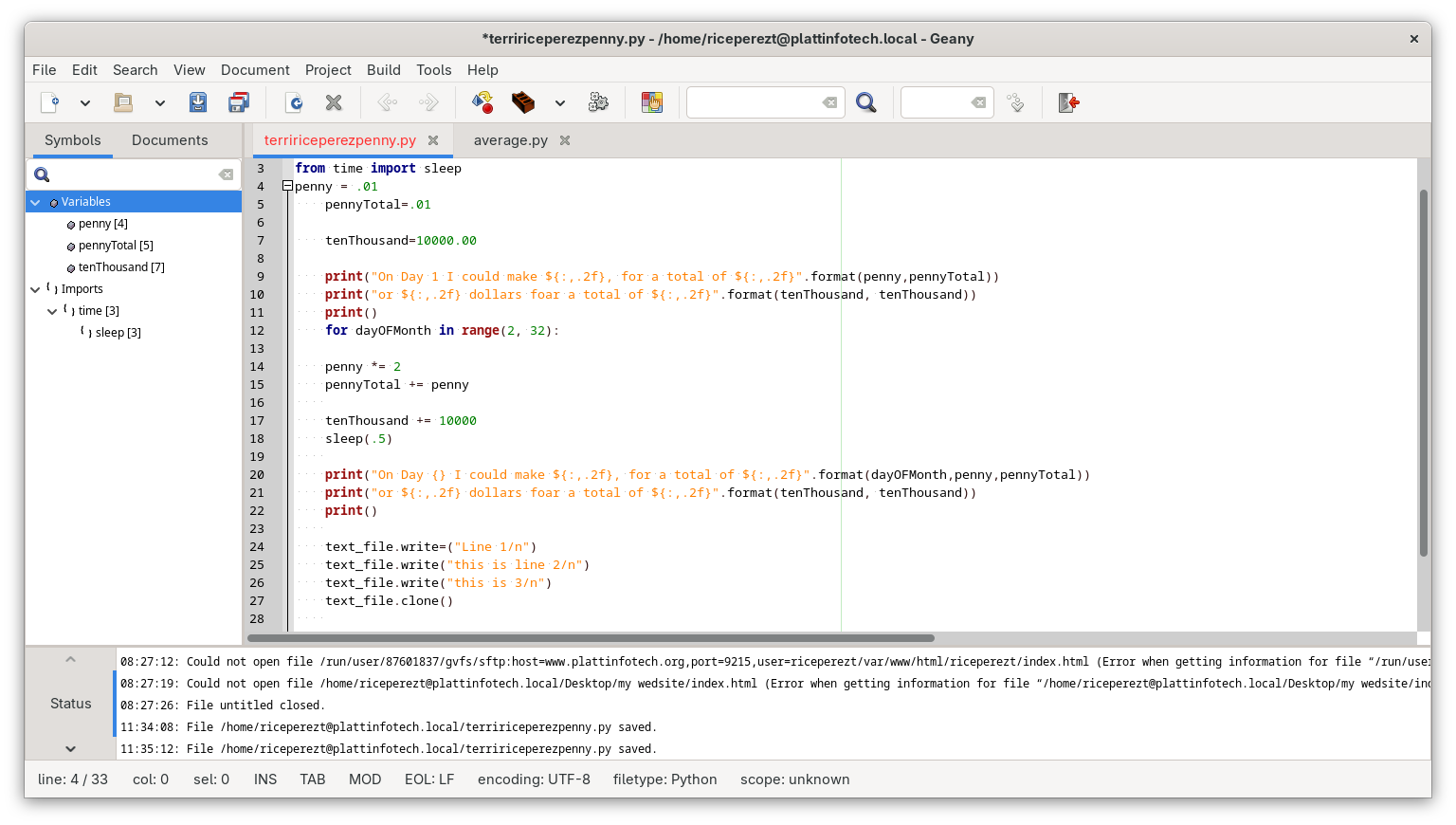 a code of one of my projects